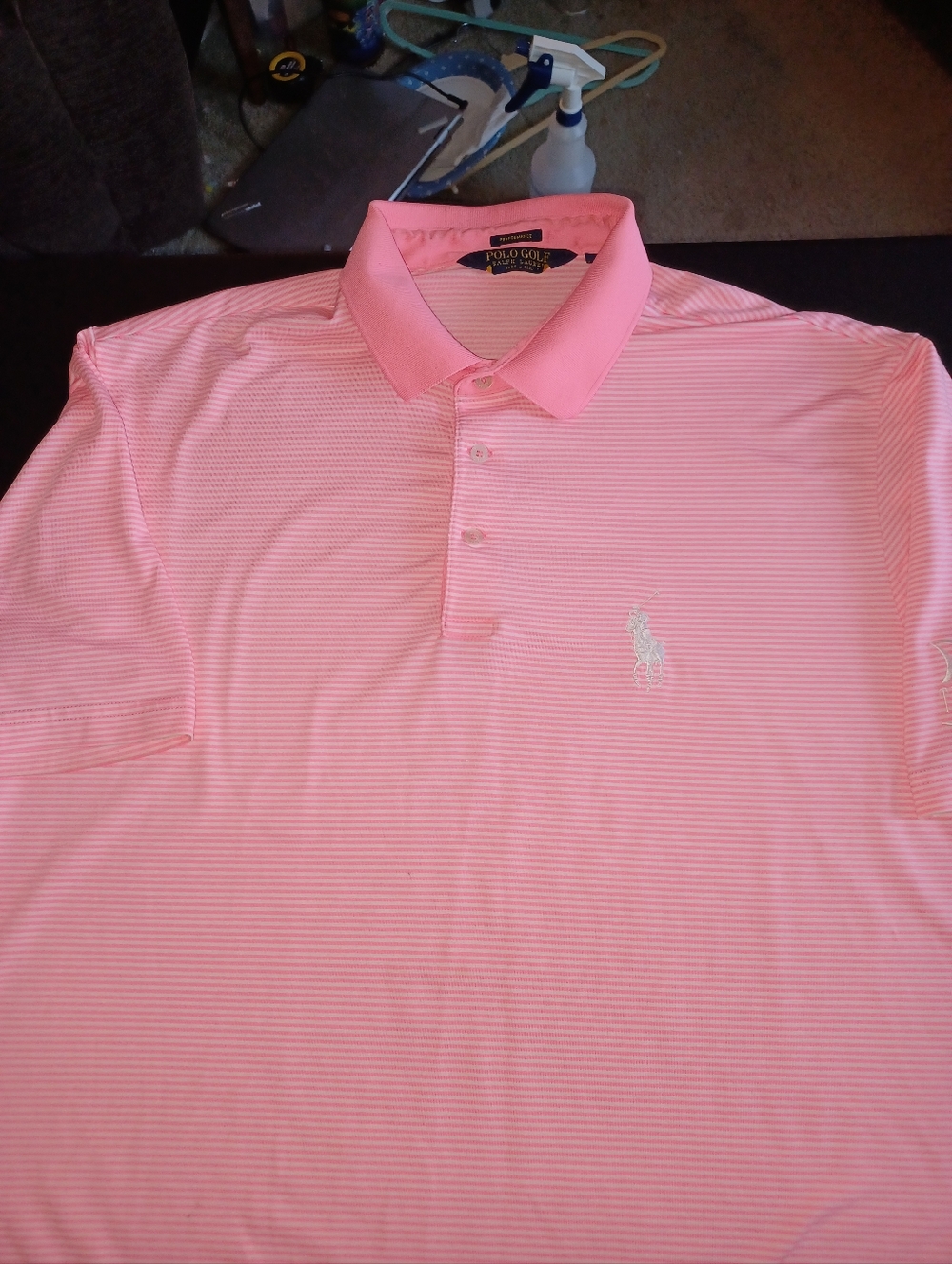 Ralph Lauren Golf Polo Shirt Size XL Pink Stripe Extra Large